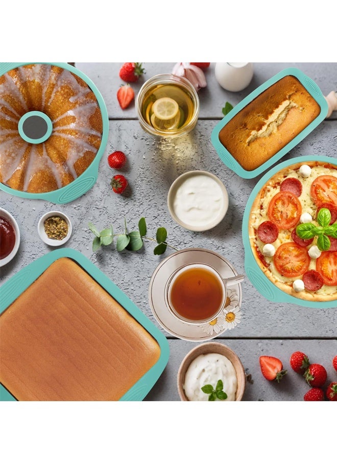 هومستر قائمة المنتجات ذات الصلة 5 قطع السيليكون الخبز وعاء مجموعة, مجموعة الخبز غير اللاصق لفرن المطبخ, قوالب كعكة السيليكون, جولة / مربع كعكة وعاء, ورقة الخبز وعاء, الدونات المافين وعاء - Image 5