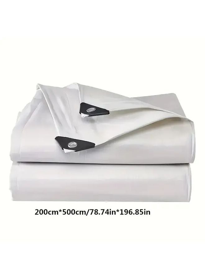 Premium White Rain Cover Tent 78 74inch x 196 85inch Ultra Thick Tear Resistant UV Resistant Reinforced Edges - Image 1
