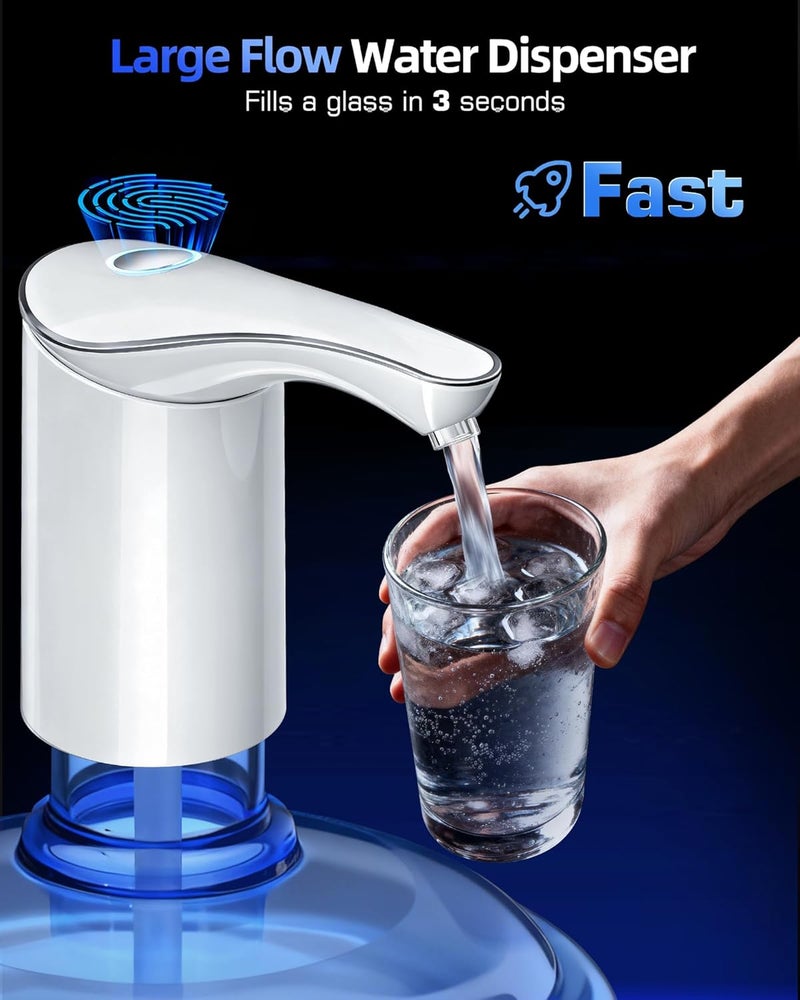 Redsack Electric Water Bottle Dispenser for 3-5 Gallon Jug, Automatic USB-C Water Jug Dispenser, Portable Upgraded Submersible Water Pump,High-Power & Silent Operation for Camping Home Office Bedroom - Image 2