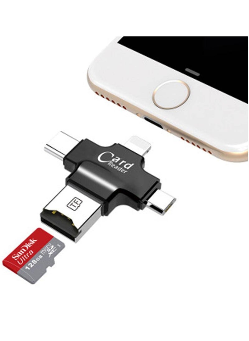 جينيكست - قارئ بطاقات 4 في 1، محول USB ميكرو من النوع C - Image 1