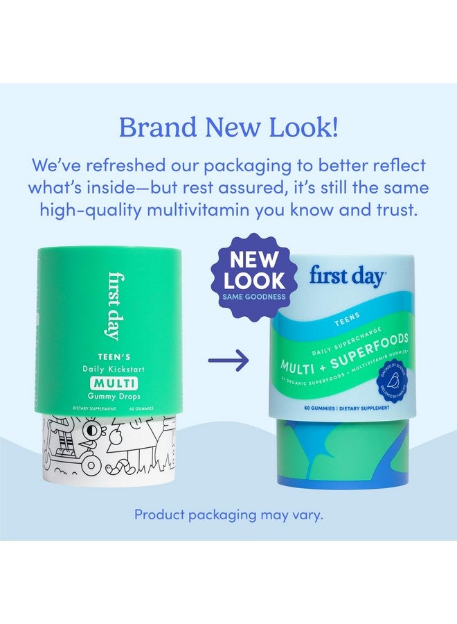 FIRST DAY Vitamins for Teens - Teen Multi Vitamins for Girls & Boys 12-17, Organic Fruit & Veggie Blend - 12 Key Nutrients: Vitamins A, B1, B2, B6, B9, B12, C, D3, E, K2-30 Day Supply - Image 2