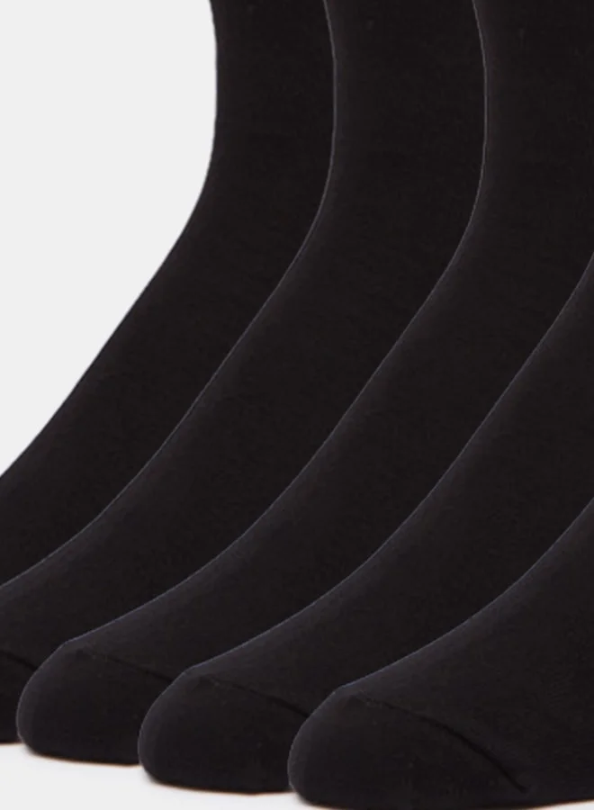 DUCHINI Men's Solid Calf Length Socks - Set of 5