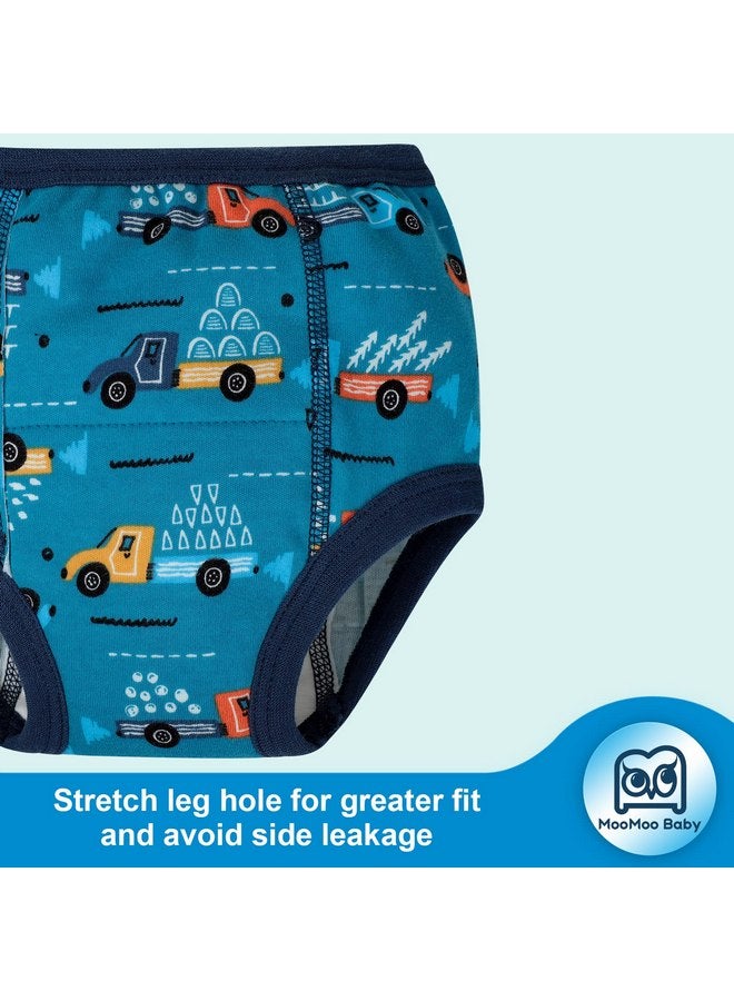 MooMoo Baby 6 Packs Potty Training Underwear Absorbent Vehicle Training Pants for Toddler Boys Pee Pants 2T-7T - Image 4
