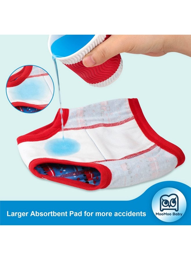 MooMoo Baby 6 Packs Potty Training Underwear Absorbent Vehicle Training Pants for Toddler Boys Pee Pants 2T-7T - Image 2