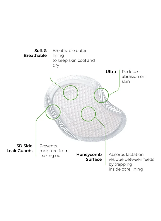 Moon Disposable Bamboo Maternity And Nursing Breast Pads Nipple Covers For Breast Feeding Moms - Pack Of 36