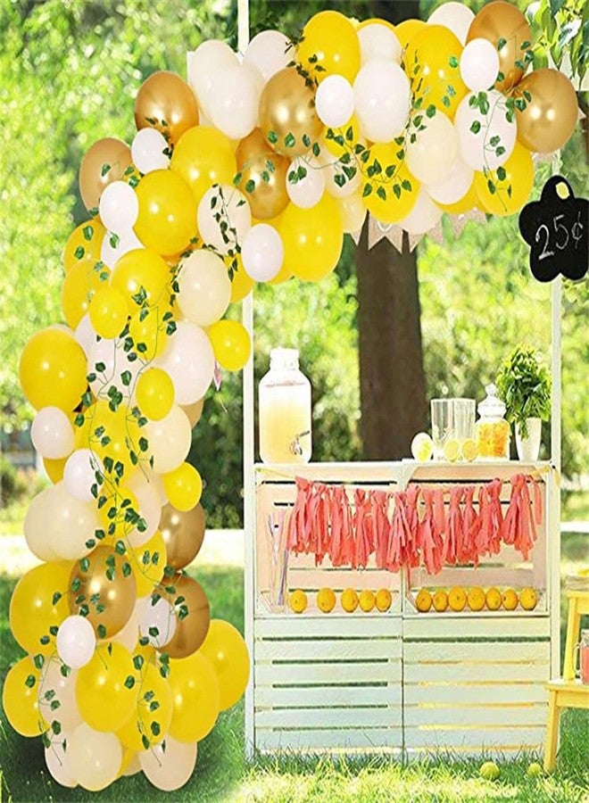 Aimto Yellow and White Balloons White and Yellow Confetti Balloons sunflower balloon,12 Inch-Pack of 50 - Image 3