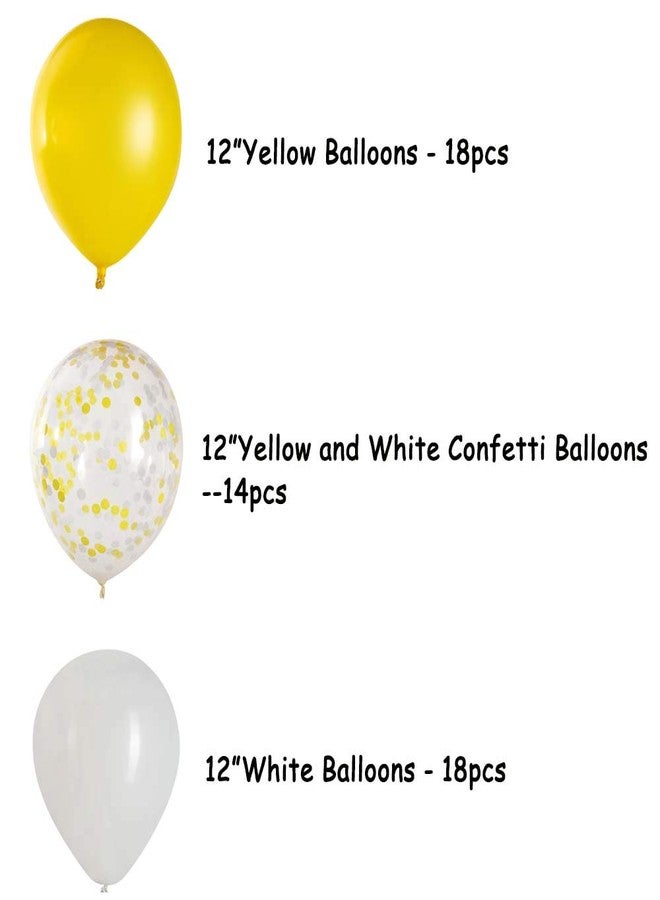 Aimto Yellow and White Balloons White and Yellow Confetti Balloons sunflower balloon,12 Inch-Pack of 50 - Image 4