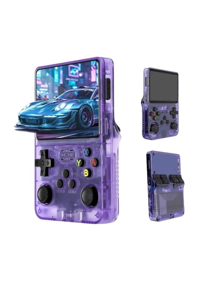 R36S Retro Handheld Game Console (64GB, 20,000+ Games) - 3.5" IPS HD Screen Portable Emulator for PSP, PS1, N64 | Mini Retro Video Console | Dual 3D Joysticks | Purple Gaming Console Gift - Image 1