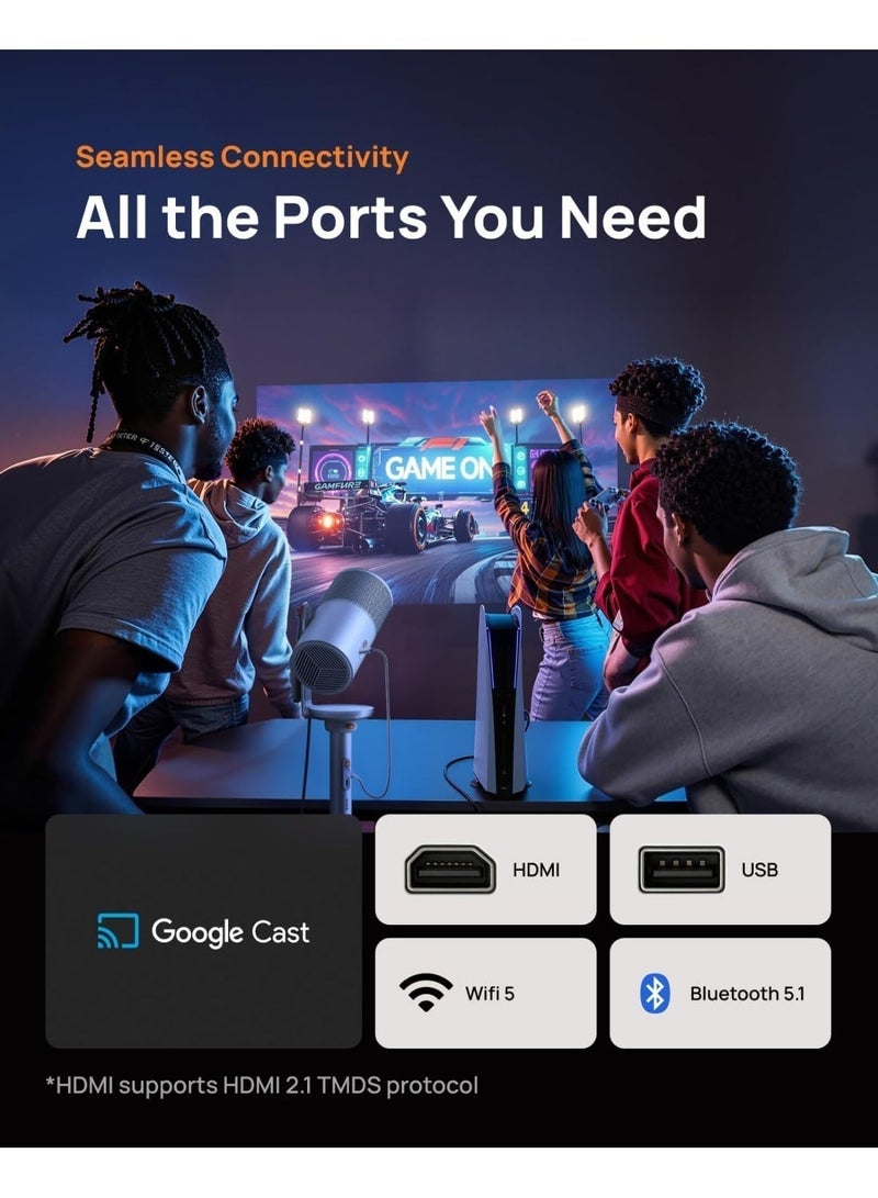 XGIMI MoGo 4 EA Sports Bundle | MoGo 4 LED Portable Projector + 70" Foldable Screen + Power Stand + 4x Filters + FC26 Game Code, 450 ISO Lumens, Up to 5Hrs Battery Life - Image 4