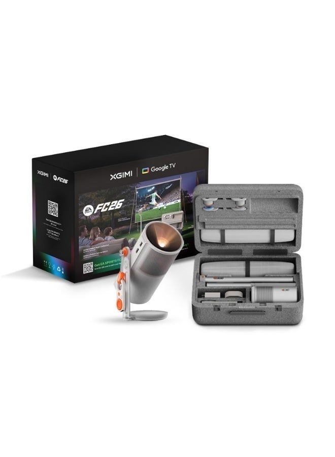 MoGo 4 EA Sports Bundle | MoGo 4 LED Portable Projector + 70" Foldable Screen + Power Stand + 4x Filters + FC26 Game Code, 450 ISO Lumens, Up to 5Hrs Battery Life