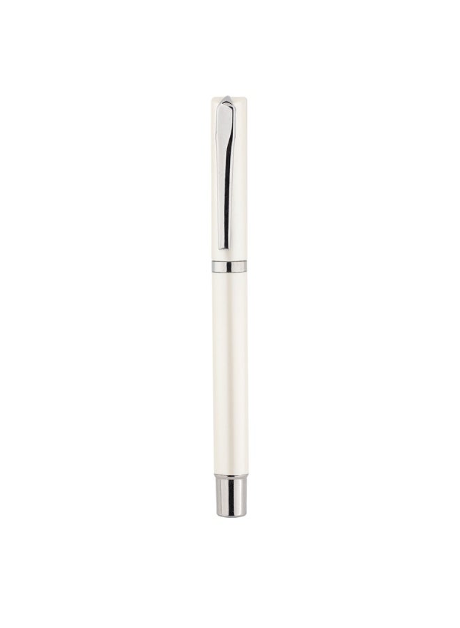 Student ballpoint pen signature pen, one box, ceramic white/silver trim