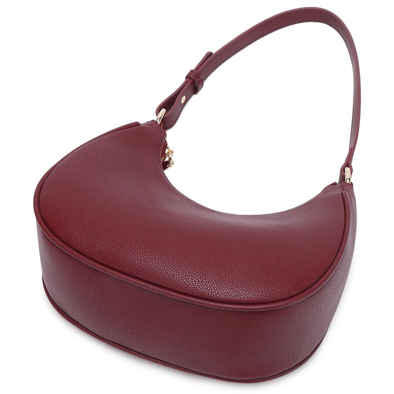 WSRYDJDL Crescent Shoulder Bags for Women Cute Hobo Tote Handbag Under the Arm Purses Mini Clutch Purse with Zipper Closure (Lychee cherry Red) - Image 4