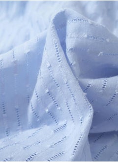 Take Two Casual Blue Solid Ruffle Sleeve V Neck Midi Dress  - Image 5