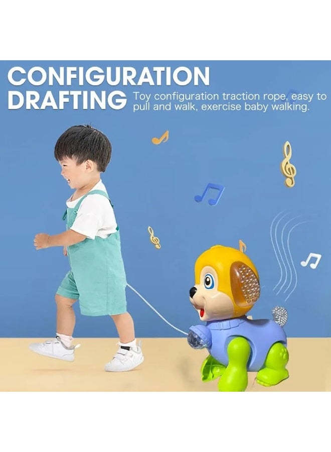 Walking Dog Toy with LED Lights, Music, and Traction Rope, Pull Along Interactive Puppy for Toddlers - Image 3