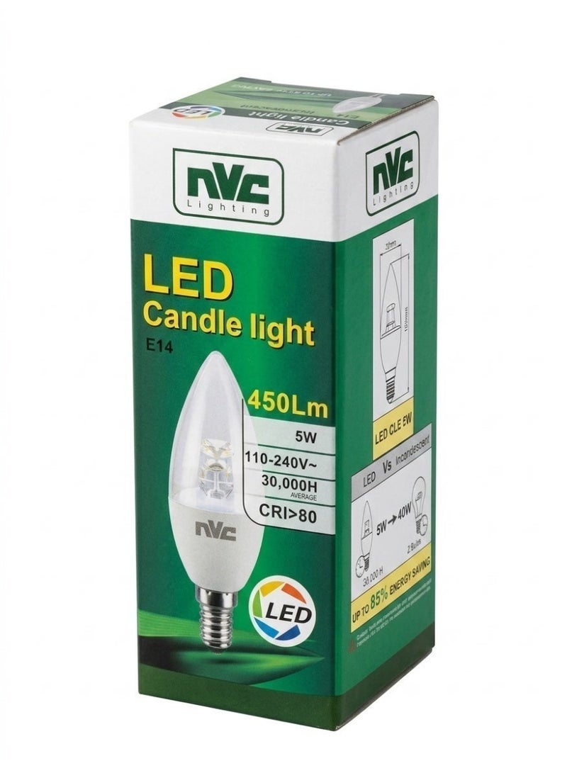 NVC Candle Light LED CLE 5W 2700K E14 Ultra Warm Decorative Lighting (Chandeliers / Wall Lamps / Bedroom Ambience) - Image 2