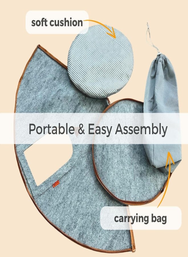SAVUK Pet Tent Cat Dog House Felt Cave Bed with Cushion&Bag Decorative Foldable Igloo Hut Teepee Small and Medium Suitable for Travel Warm in Winter Cool in Summer 16"x16"18" Grey (Gray, Small) - Image 4