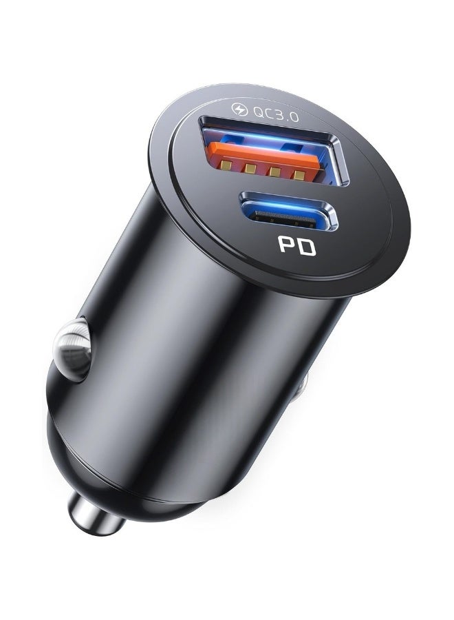 USB C Car Charger [USB C 30W+USB A 30W] PD3.0 5A Fast Charge Lighter USB Car Charger Metal USB Car Charger Adapter For IPhone 15 14 13 12 11 Pro Max Samsung S21 - Image 1