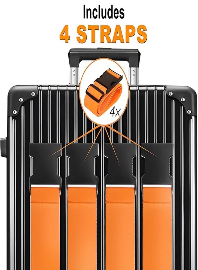 Dayish Luggage Strap | Luggage Belt for Suitcase & Trolley Bags | Travel Belt with Quick Release Adjustable Buckle for Suitcase (4, Orange) - Image 2