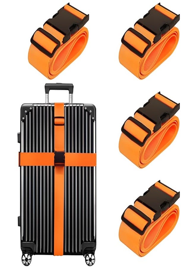 Dayish Luggage Strap | Luggage Belt for Suitcase & Trolley Bags | Travel Belt with Quick Release Adjustable Buckle for Suitcase (4, Orange) - Image 1
