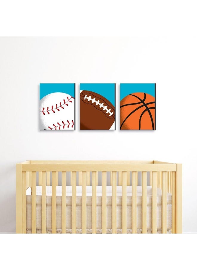 Big Dot of Happiness Go, Fight, Win - Sports Themed Wall Art & Kids Room Decor - 7.5 x 10 - Set 3 Prints  - Image 2