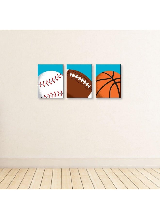 Big Dot of Happiness Go, Fight, Win - Sports Themed Wall Art & Kids Room Decor - 7.5 x 10 - Set 3 Prints  - Image 3