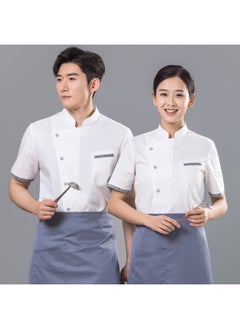 NIBEMINENT High-End Chef Overalls Summer Short-Sleeved Men's Western Restaurant Hotel Restaurant Kitchen Breathable Chef Uniform  - Image 1