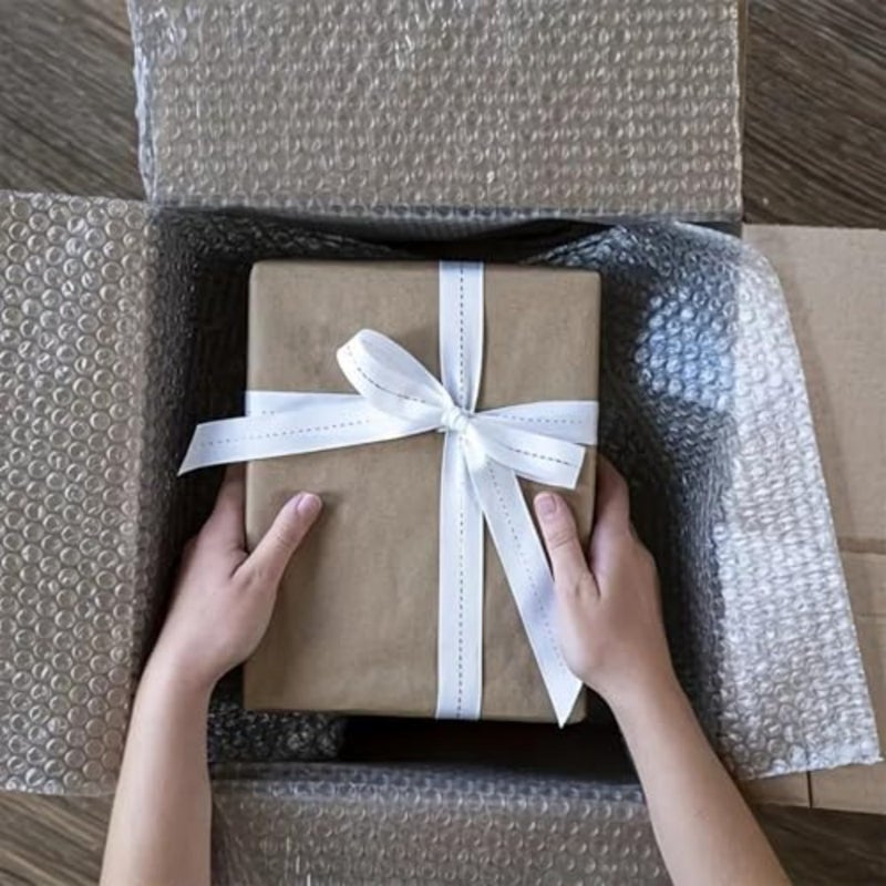 2 رول فقاعات شفافة، عرض 50 سم × طول 25 متر، متعددة الاستخدام للتغليف والشحن والتعبئة والنقل - Image 4