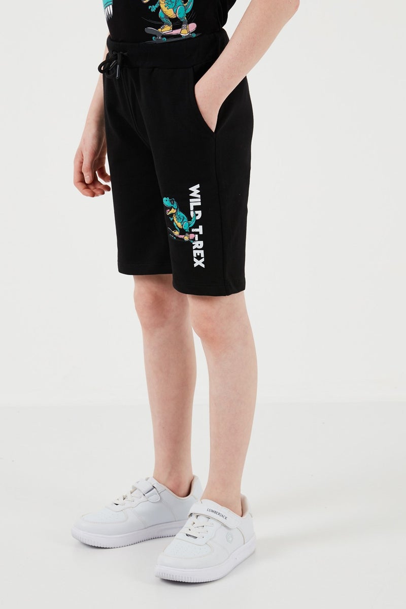 Lela Cotton Regular Fit Crew Neck Top and Bottom Set with Shorts Boy's Suit 6212013 - Image 4