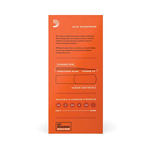 D'Addario Rico Alto Sax Reeds, Strength 3.0, 25-pack - Image 3