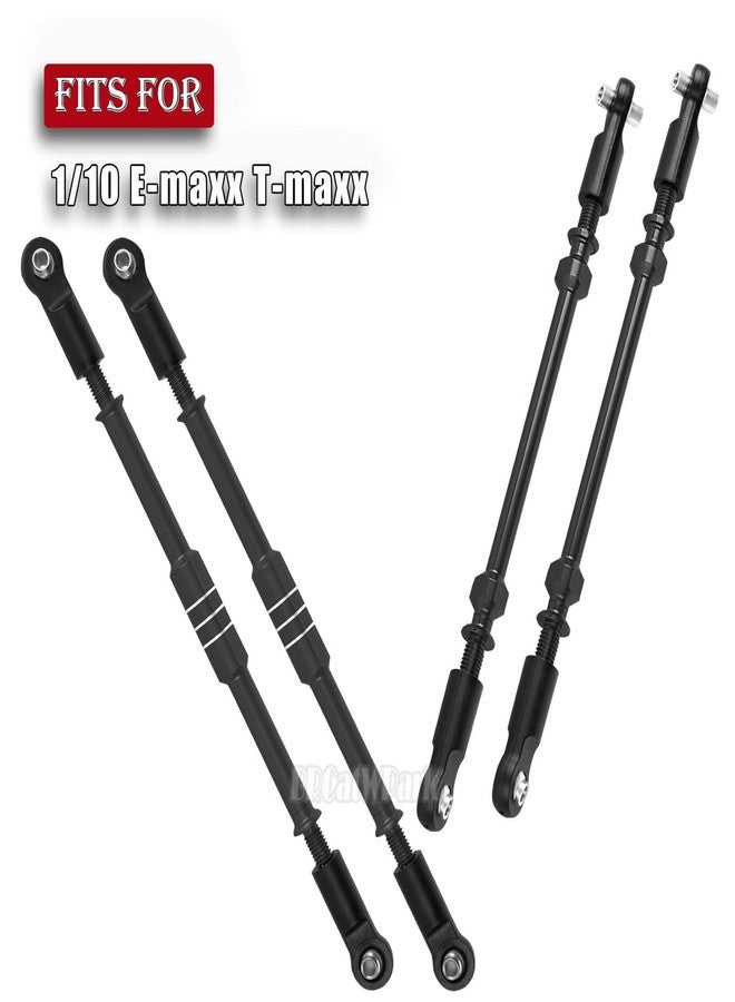 BRCatWPark RC Turnbuckles Camber Links Upgrades Part for 1/10 E-maxx T-maxx,Aluminum Alloy Adjustable Turnbuckles Hop-Up,Replace Part#3941 5143,Black - Image 2