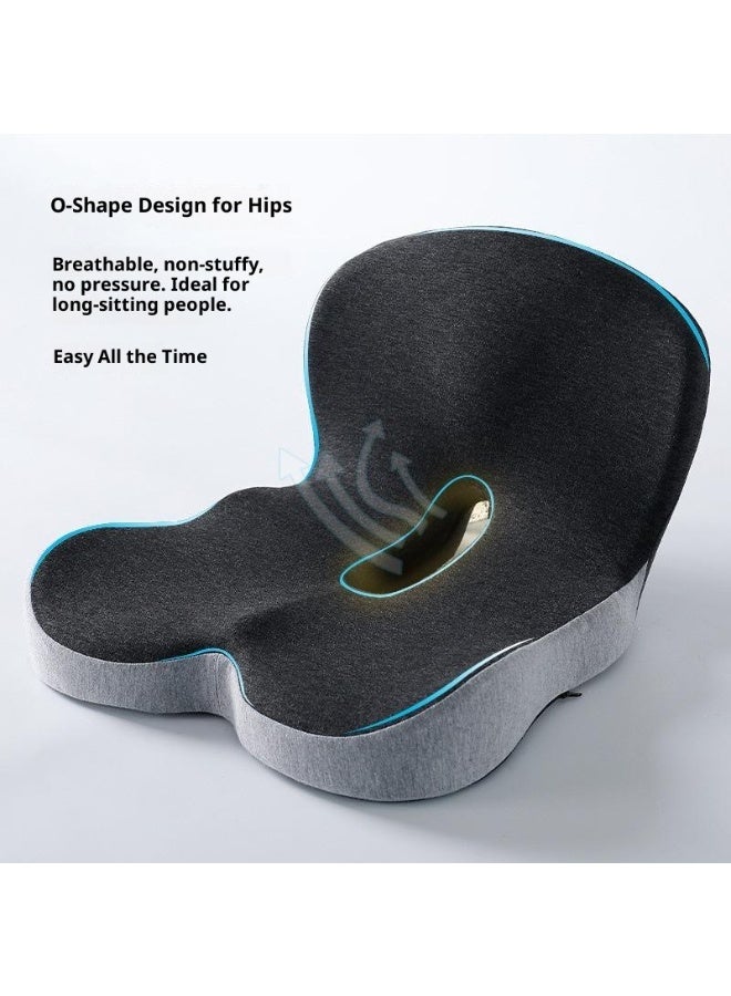 وسادة دعم أسفل الظهر لمقعد المكتب لتخفيف الضغط وتخفيف آلام عرق النسا والعصعص وسادة عصعص صلبة من الإسفنج المرن للجلوس لفترات طويلة، لمقعد المكتب ومقعد الألعاب ومقعد السيارة - Image 5