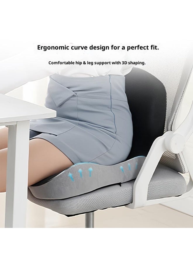 وسادة دعم أسفل الظهر لمقعد المكتب لتخفيف الضغط وتخفيف آلام عرق النسا والعصعص وسادة عصعص صلبة من الإسفنج المرن للجلوس لفترات طويلة، لمقعد المكتب ومقعد الألعاب ومقعد السيارة - Image 4