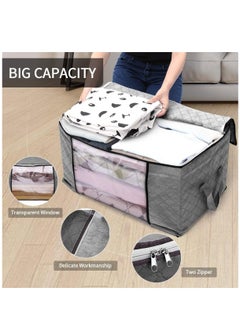 Arabest 6 Pack Storage Bag, Large Capacity Storage Organizer with Double Zipper and Reinforced Handle, Multifunctional Storage Container for Comforters, Blankets and Bedding  - Image 2