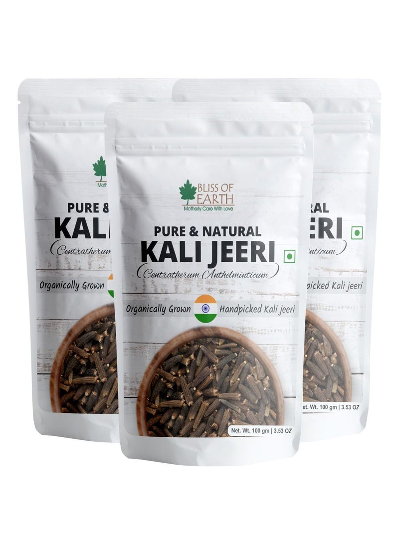 BLISS OF EARTH 3X100gm Kali Jeeri Bitter Cumin Kadwa Jeera Black Cumin Fresh Good for Health  - Image 1