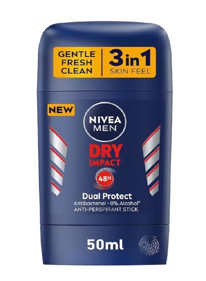 Nivea نيفيا للرجال مزيل العرق على شكل عصا للرجال، حماية لمدة 48 ساعة، تأثير جاف 50 مل