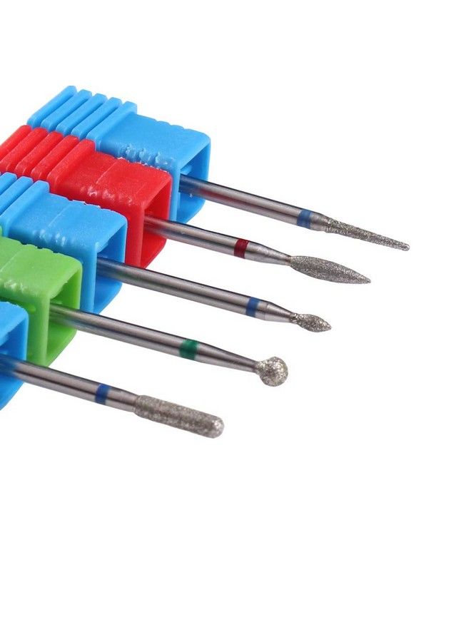 MZCMSL Russian Manicure Drill Bits Cylinder/Ball/Flame/Needle Cuticle Bit3/32 Shank Diamond Nail Drill Bit5Pcs - Image 3