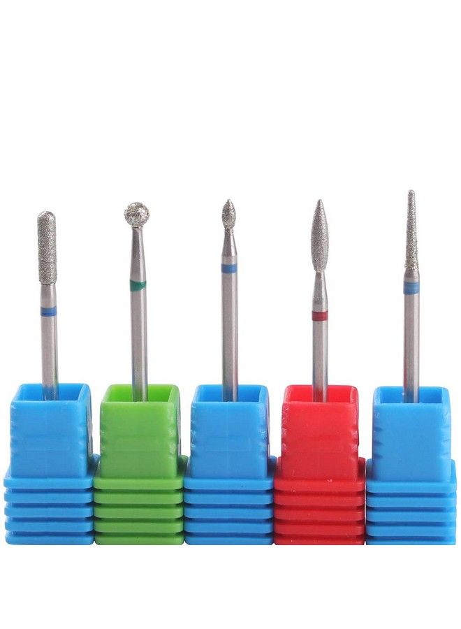 MZCMSL Russian Manicure Drill Bits Cylinder/Ball/Flame/Needle Cuticle Bit3/32 Shank Diamond Nail Drill Bit5Pcs - Image 2