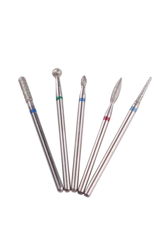 MZCMSL Russian Manicure Drill Bits Cylinder/Ball/Flame/Needle Cuticle Bit3/32 Shank Diamond Nail Drill Bit5Pcs - Image 4