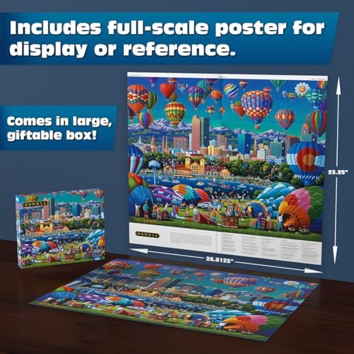 Buffalo Games Sapphire Select Eric Dowdle Balloon Spectacular 1000 Piece Jigsaw Puzzle Challenging Fun Blue Core Puzzle Board Giftable Display Box Full Size Poster Included - Image 5