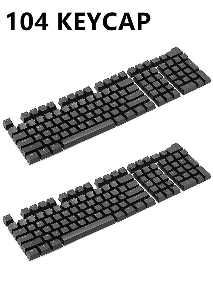 104-Key Black Arabic OEM Profile Keycaps RGB Backlit Mechanical Keyboard Set With Anti-Fade Coating - Image 1