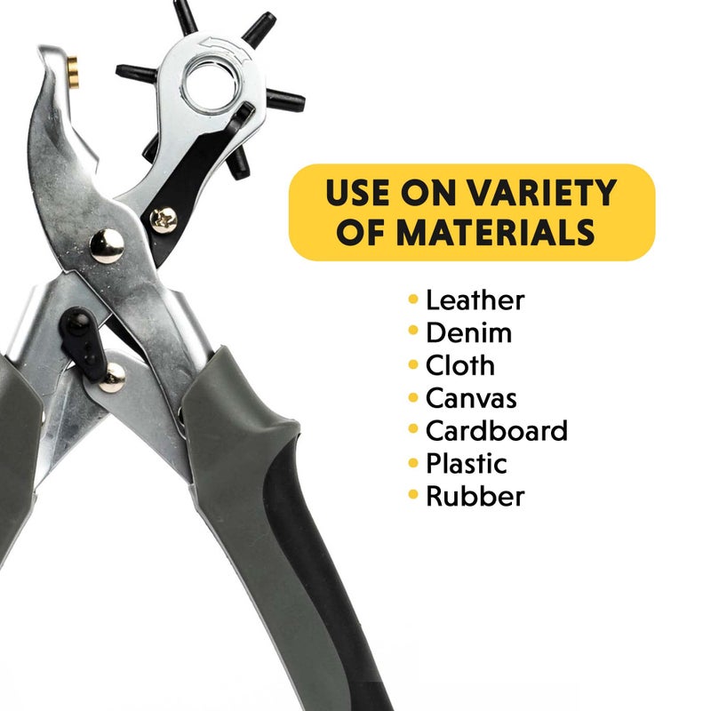 General Tools General Tools Revolving Punch Pliers 73 - 6 Multi-Hole Sizes For Leather, Rubber, & Plastic - Hobbies & Crafts  - Image 4