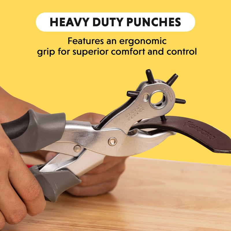 General Tools General Tools Revolving Punch Pliers 73 - 6 Multi-Hole Sizes For Leather, Rubber, & Plastic - Hobbies & Crafts  - Image 3