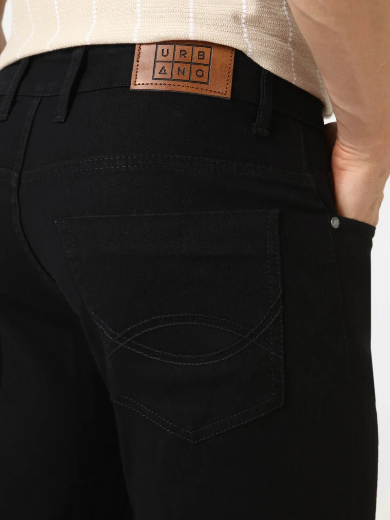 Urbano Fashion  Urbano Fashion Men's Black Washed Bootcut Jeans Stretchable for Men | Best Price UAE
