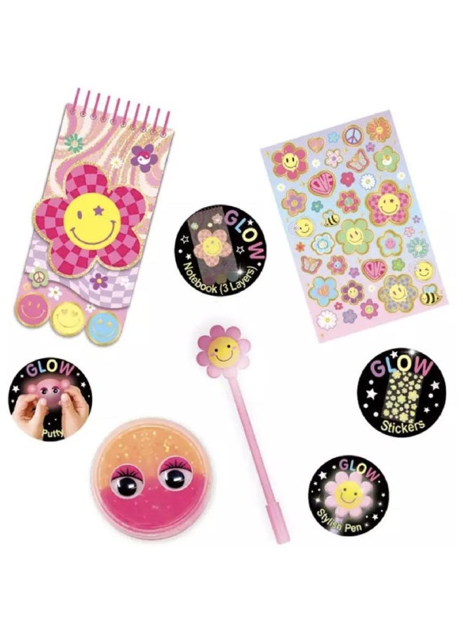 Hot Focus Groovy Flower Organizer & Stationary 4 PiecesPink - Image 2