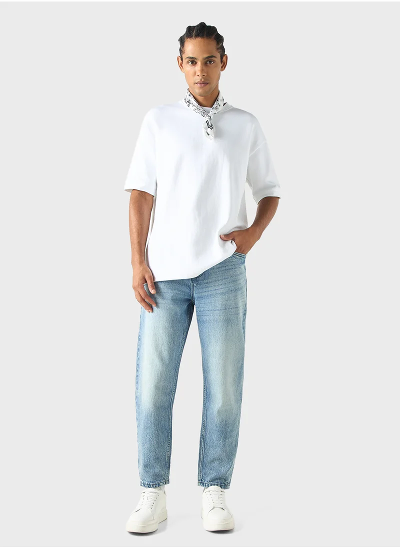 لي كوبر Lee Cooper Solid Mid-Rise Jeans