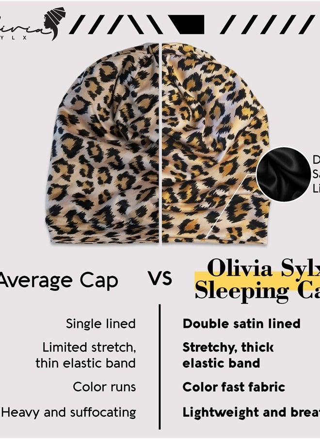Olivia Sylx Satin Hair Wrap - Satin Sleep Cap & Hair Bonnet for Sleeping - Satin Lined Sleep Cap, Sleeping Bonnet Satin Head Wrap  - Image 2