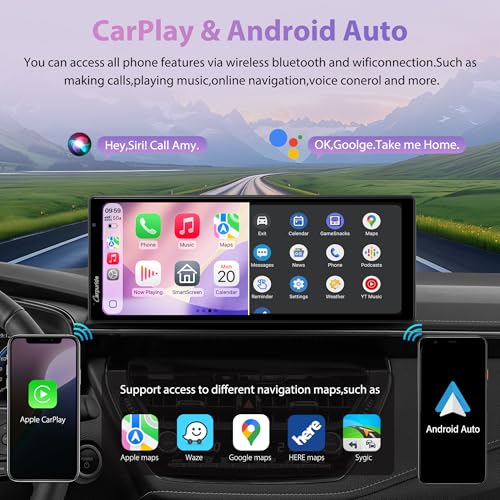 CarpurideW903S3 9.33 Inch HD Wireless Carplay & Android Auto Screen, 4K Front + Wired 1080P Rear + Infrared Camera, with Loop Recording, Bluetooth, Voice Control, GPS, FM, Super Link, 64GB TF - Image 5