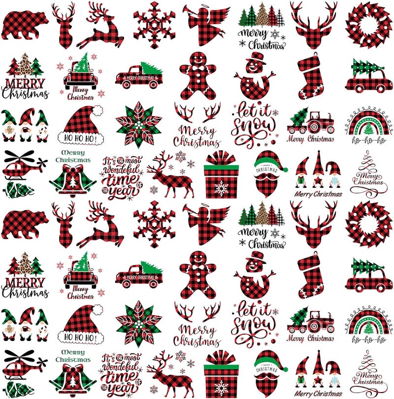 Dilunave 60 Sheets Christmas Iron on Transfers Santa Claus Patches Stickers Washable Heat Appliques Thermal Transfer Stickers for Shirt Cloth DIY Crafts Party Favors(Truck) - Image 1