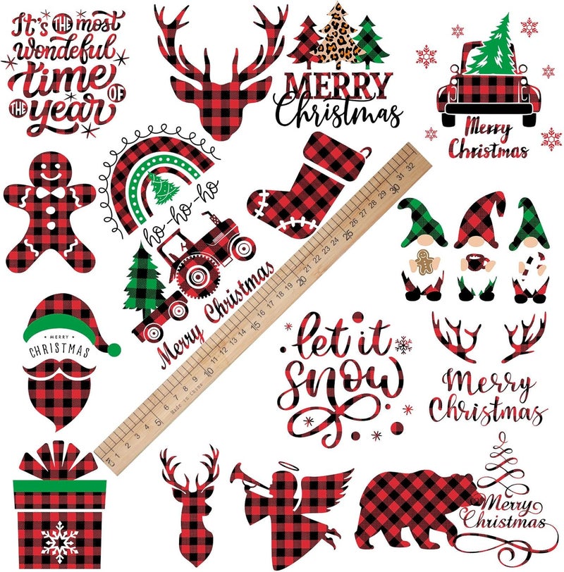 Dilunave 60 Sheets Christmas Iron on Transfers Santa Claus Patches Stickers Washable Heat Appliques Thermal Transfer Stickers for Shirt Cloth DIY Crafts Party Favors(Truck) - Image 3