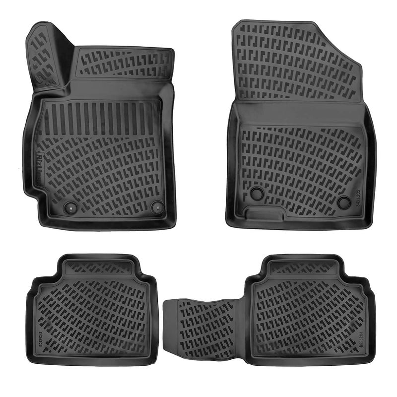 RizLiner Hyundai Elantra Elantra N 20212026 No Hybrid and GT Models Floor Mats 3D Custom Fit Compatible with Hyundai Elantra Rubber Car Mat Laser Measured Floor Liner All Weather Front Rear
